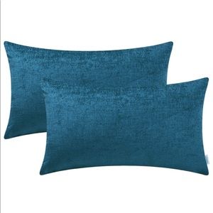 Set of 2. 12x20 Deep sea blue throw pillow covers.